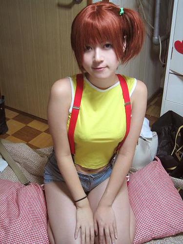 Misty from Pok�mon - In a bed ready for what must be a scary pr0n shoot?