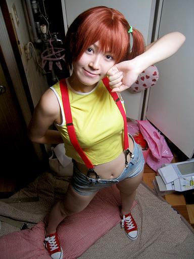 Misty from Pokmon - I love this because it looks like it was just a bought costume and she just got home and immediately put it on to take a pic of it...>_<