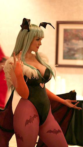 Morrigan from Darkstalkers - I edited out some doofus' head in the background...>_<