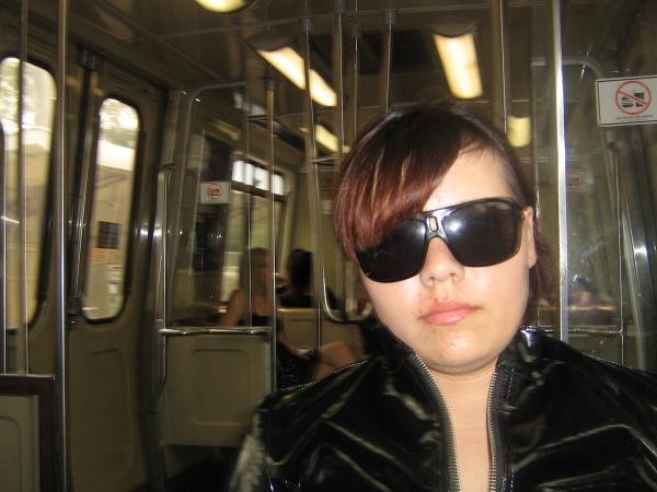 Me on the train to the Supanova (that jacket was hot).