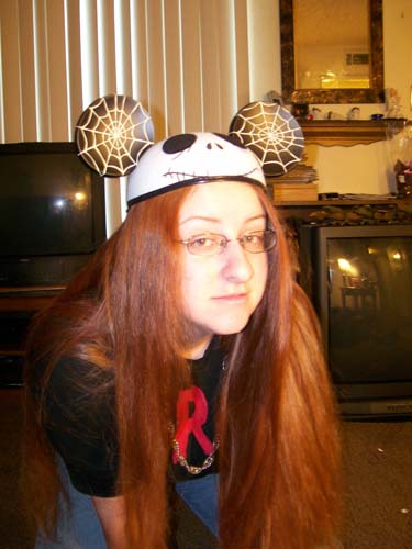 What's that, you say? I'm wearing Skellington mouse ears? And my hair is suddenly straight? Nonsense.
(Feb. 2009)