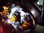 The inside of a running projector (Century head).