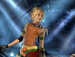 Rikku from FFX. She is in the opening scene if the game where "Yuna" is performing.