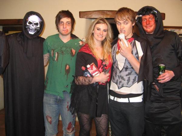 Halloween 2010- Skeletor, Me, Jo, Gabe and Dale