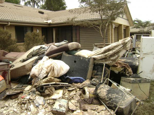 All of our stuff that we had to throw away. Yeah, there is a tyre on the roof lol.